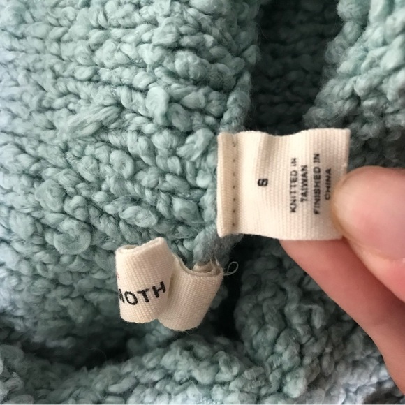 Moth Anthropologie Popcorn Mock Neck Boucle Sweater Small Womens Blue - Picture 6 of 7